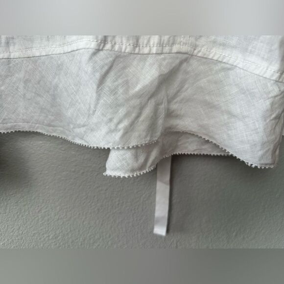 Eileen Fisher White Irish Linen Tie Front Jacket Blazer Top Size S - Picture 8 of 12